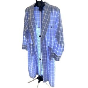 NAUTICA Lightweight Blue Plaid Robe with Sash Countrycore  Size L/…